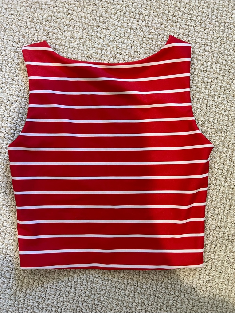 Abercrombie YPB Women’s Red and White Striped High Neck Top